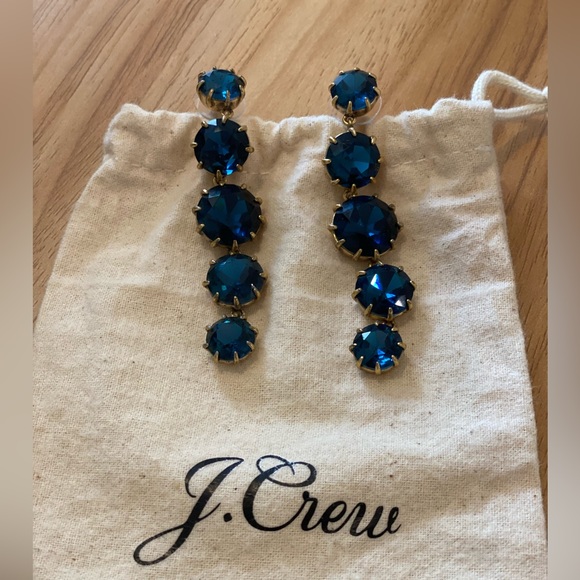 J. Crew Jewelry - J CREW blue crystal drop earrings